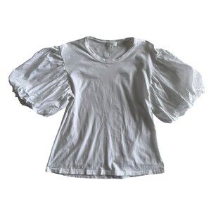 A.L.C. White Cassandra Puff Sleeve T-Shirt Top Cotton ALC Women’s Medium
